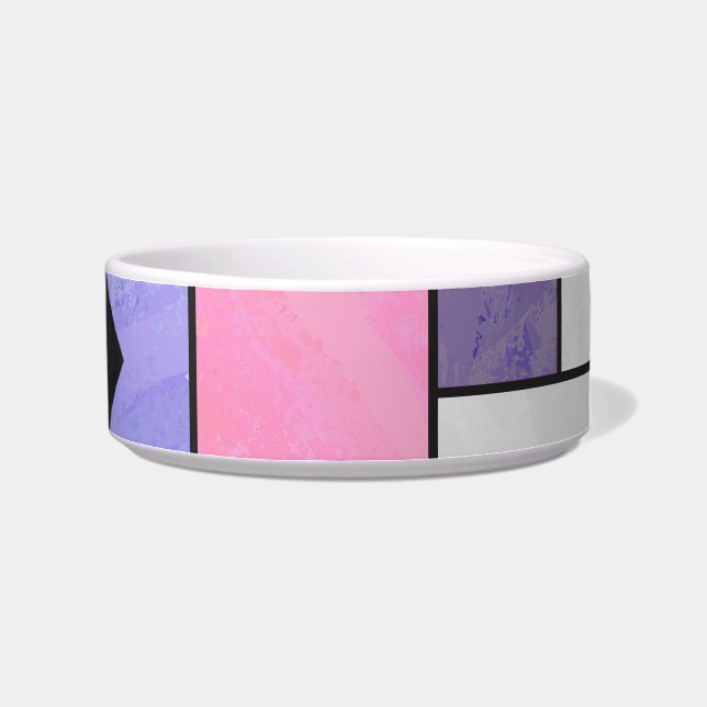Mondrian Pink Paars White Print Voerbakje (Rechts)