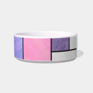 Mondrian Pink Paars White Print Voerbakje