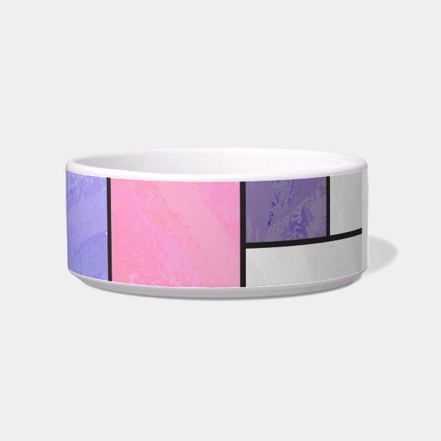 Mondrian Pink Paars White Print Voerbakje (Rechts)