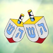 Mondrian Polka Dot Dreidels Raamsticker (Vel 3)