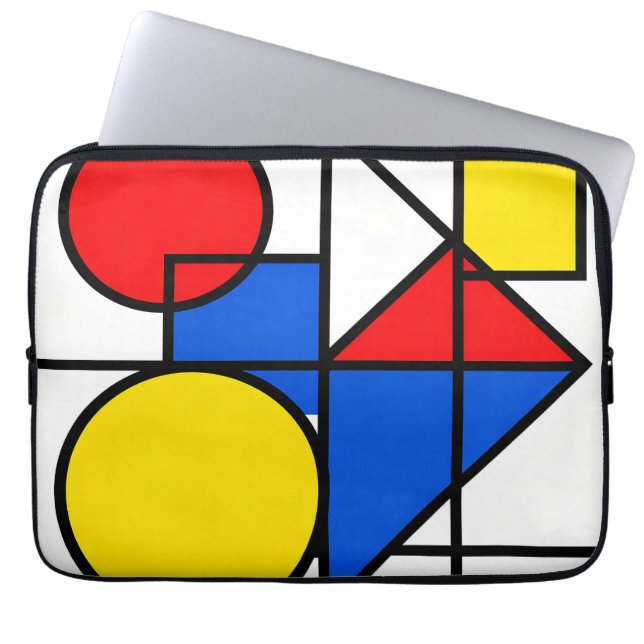 Mondrian Primaire Kleurcompositie Laptop Sleeve (Voorkant)