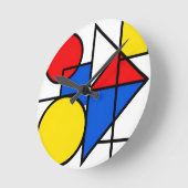 Mondrian Primaire Kleurcompositie Ronde Klok (Hoek)