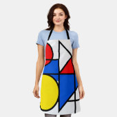 Mondrian Primaire Kleurcompositie Schort (Gedragen)