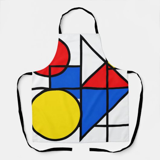 Mondrian Primaire Kleurcompositie Schort (Voorkant)