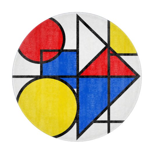 Mondrian Primaire Kleurcompositie Snijplank (Voorkant)
