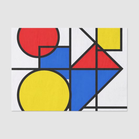 Mondrian Primaire Kleurcompositie Tissuepapier (Voorkant)