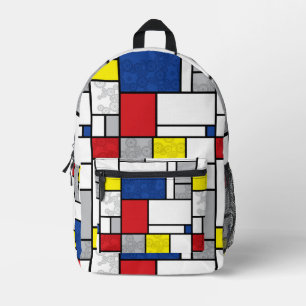 Mondrian Retro Cirkels Minimalistisch De Stijl Mod Bedrukte Rugzak