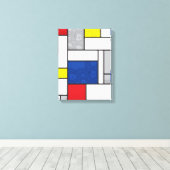 Mondrian Retro Cirkels Minimalistisch De Stijl Mod Canvas Afdruk (Insitu (Houten vloer))