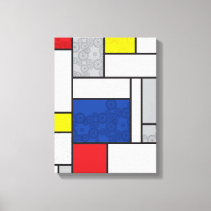 Mondrian Retro Cirkels Minimalistisch De Stijl Mod Canvas Afdruk