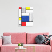 Mondrian Retro Cirkels Minimalistisch De Stijl Mod Canvas Afdruk (Insitu (Woonkamer))