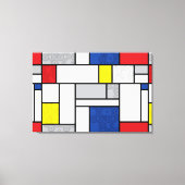 Mondrian Retro Cirkels Minimalistisch De Stijl Mod Canvas Afdruk (Voorkant)