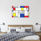 Mondrian Retro Cirkels Minimalistisch De Stijl Mod Canvas Afdruk (Insitu (Slaapkamer))