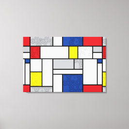 Mondrian Retro Cirkels Minimalistisch De Stijl Mod Canvas Afdruk