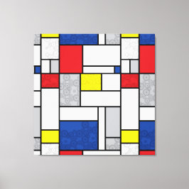 Mondrian Retro Cirkels Minimalistisch De Stijl Mod Canvas Afdruk