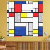 Mondrian Retro Cirkels Minimalistisch De Stijl Mod Canvas Afdruk (Insitu (Woonkamer))
