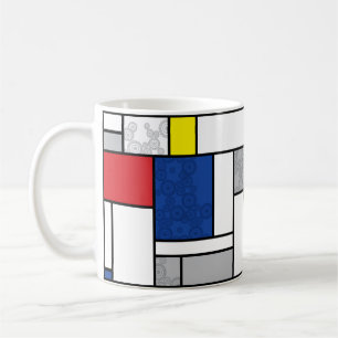 Mondrian Retro Cirkels Minimalistisch De Stijl Mod Koffiemok