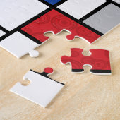 Mondrian Retro Cirkels Minimalistisch De Stijl Mod Legpuzzel (Zijkant)