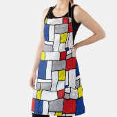 Mondrian Retro Cirkels Minimalistisch De Stijl Mod Schort (Insitu)