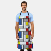 Mondrian Retro Cirkels Minimalistisch De Stijl Mod Schort (Gedragen)