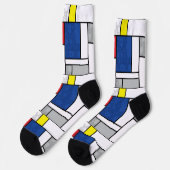Mondrian Retro Cirkels Minimalistisch De Stijl Mod Sokken (Links)