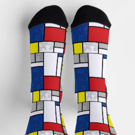 Mondrian Retro Cirkels Minimalistisch De Stijl Mod Sokken