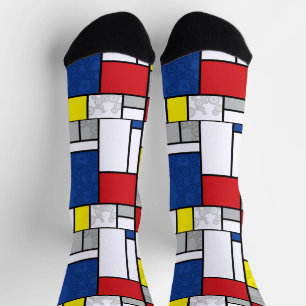 Mondrian Retro Cirkels Minimalistisch De Stijl Mod Sokken