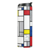 Mondrian Retro Cirkels Minimalistisch De Stijl Mod Thermosbeker (Gedraaid links)