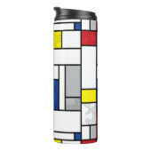 Mondrian Retro Cirkels Minimalistisch De Stijl Mod Thermosbeker (Geroteerd rechts)