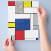 Mondrian Retro Cirkels Minimalistische De Stijl Mo Flyer (Hand)
