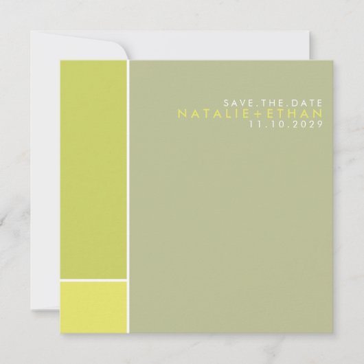 Mondrian Retro Mod Art Colorful Save the Date (Voorkant)