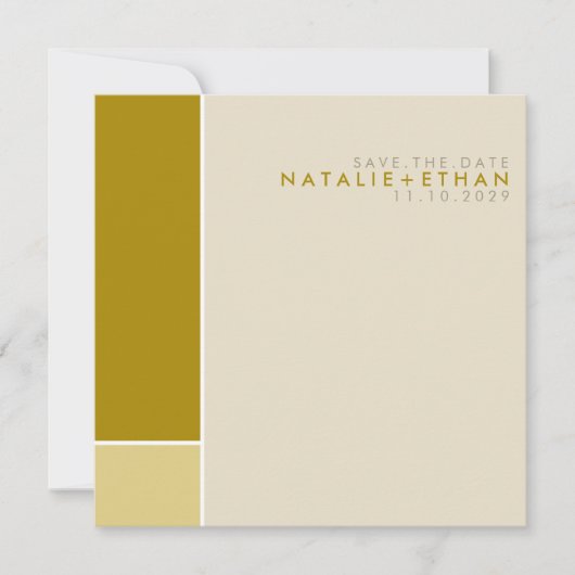 Mondrian Retro Mod Art Colorful Save the Date (Voorkant)