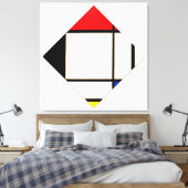 MONDRIAN - RUITCOMPOSITIE MET ROOD - 1925 - CANVAS AFDRUK (Insitu (Slaapkamer))