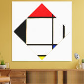 MONDRIAN - RUITCOMPOSITIE MET ROOD - 1925 - CANVAS AFDRUK (Insitu (Woonkamer))