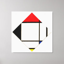 MONDRIAN - RUITCOMPOSITIE MET ROOD - 1925 - CANVAS AFDRUK