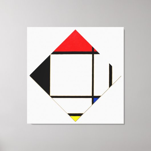 MONDRIAN - RUITCOMPOSITIE MET ROOD - 1925 - CANVAS AFDRUK (Voorkant)
