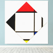 MONDRIAN - RUITCOMPOSITIE MET ROOD - 1925 - CANVAS AFDRUK (Insitu (Houten vloer))