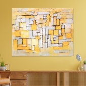 MONDRIAN - Schilderij No. II Comp. XV Comp. 4 - 19 Canvas Afdruk (Insitu (Woonkamer))