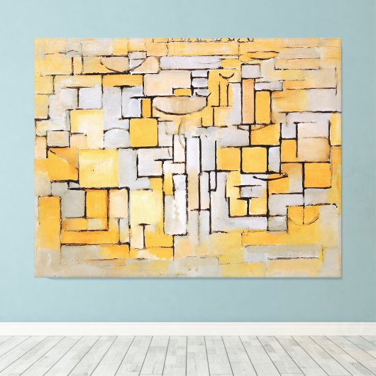 MONDRIAN - Schilderij No. II Comp. XV Comp. 4 - 19 Canvas Afdruk (Insitu (Houten vloer))