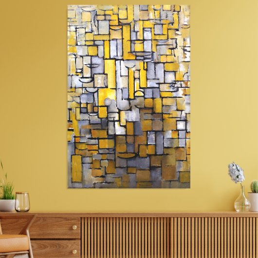 MONDRIAN - SCHILDERIJ Nr. 1 - Comp. Nr. XIV - 1913 Canvas Afdruk (Insitu (Woonkamer))