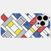 Mondrian Scribbles minimalist de Stijl Modern Art Case-Mate iPhone Case (Achterkant (horizontaal))
