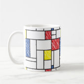 Mondrian Scribbles minimalist de Stijl Modern Art Koffiemok (Links)
