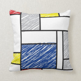 Mondrian Scribbles minimalist de Stijl Modern Art Kussen
