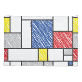 Mondrian Scribbles minimalist de Stijl Modern Art Kussensloop (Achterkant)