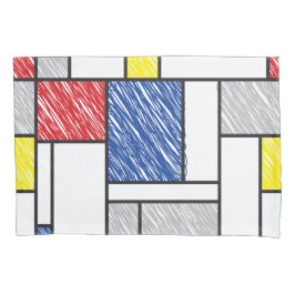 Mondrian Scribbles minimalist de Stijl Modern Art Kussensloop