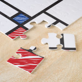 Mondrian Scribbles minimalist de Stijl Modern Art Legpuzzel (Zijkant)