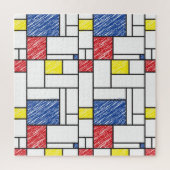 Mondrian Scribbles minimalist de Stijl Modern Art Legpuzzel (Verticaal)