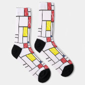 Mondrian Scribbles minimalist de Stijl Modern Art Sokken (Rechts)