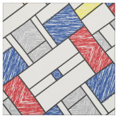 Mondrian Scribbles minimalist de Stijl Modern Art Stof (Swatch)