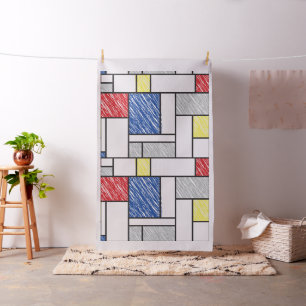 Mondrian Scribbles minimalist de Stijl Modern Art Stof
