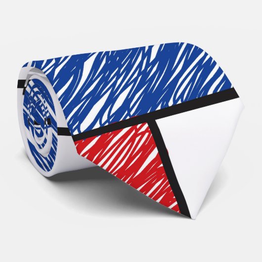 Mondrian Scribbles minimalist de Stijl Modern Art Stropdas (Opgerold)